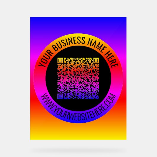 QR Code en Douanetekst Uw Bedrijfs Acrylteken Acryl Bord (Voorkant)