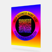 QR Code en Douanetekst Uw Bedrijfs Acrylteken Acryl Bord (Hoek)