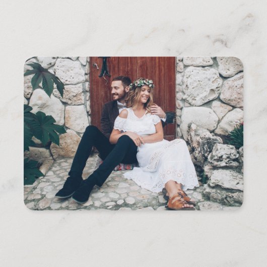 QR-code en foto-bruiloft Website Eenvoudige behuiz RSVP Kaartje (Achterkant)