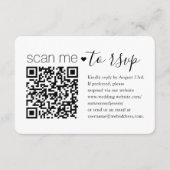 QR-code en foto-bruiloft Website Eenvoudige behuiz RSVP Kaartje (Voorkant)
