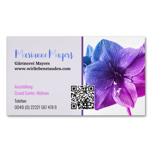 QR-code en fotografie Magnetisch Visitekaartje (Voorkant)