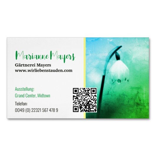 QR-code en fotografie Magnetisch Visitekaartje (Voorkant)