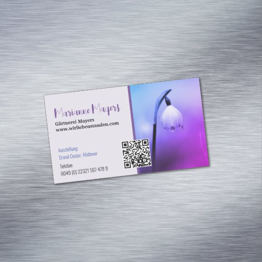 QR-code en fotografie Magnetisch Visitekaartje (Voorbeeld)