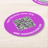 QR-Code en het Document van de Douanetekst Onderze Ronde Kartonnen Onderzetter (Gebogen)