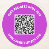 QR-Code en het Document van de Douanetekst Onderze Ronde Kartonnen Onderzetter (Voorkant)