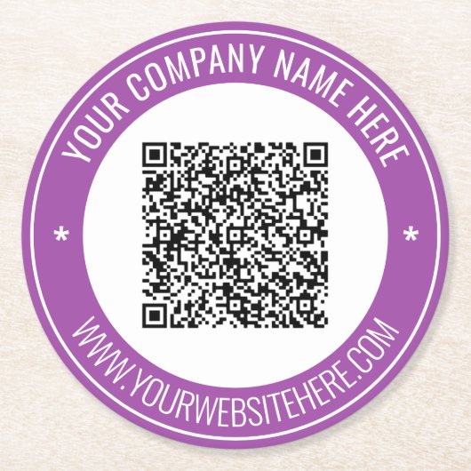 QR-Code en het Document van de Douanetekst Onderze Ronde Kartonnen Onderzetter (Voorkant)