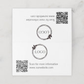 QR-code en Logo-tabletopteken Plaatskaartje (Buitenkant ongevouwen)