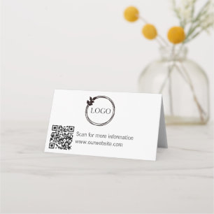 QR-code en Logo-tabletopteken Plaatskaartje