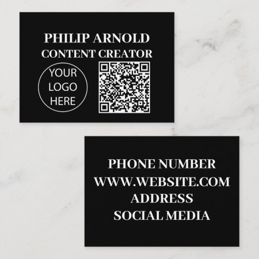 Qr-code en logo-visitekaartje visitekaartje (Voorkant / Achterkant)