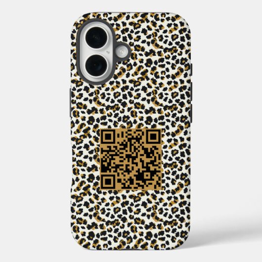  QR-code en luipaardhuidpatroon Case-Mate iPhone Case (Achterkant)