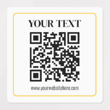 QR-code en tekst met gele gouden rand kunnen worde