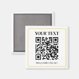 QR-code en tekst met gele gouden rand kunnen worde Magneet
