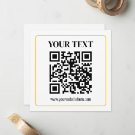 QR-code en tekst met gele gouden rand kunnen worde Notitiekaartje