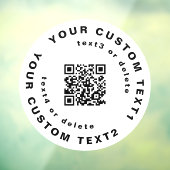 QR-code en tekst op Cirkel Eenvoudig bedrijf W Raamsticker (Vel 3)