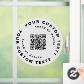 QR-code en tekst op Cirkel Eenvoudig bedrijf W Raamsticker (Huis)