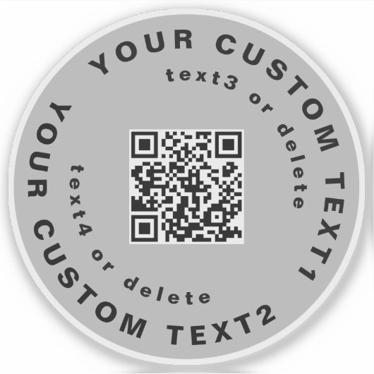 QR-code en tekst op een heldere fles voor vinylzak Sticker (Voorkant)