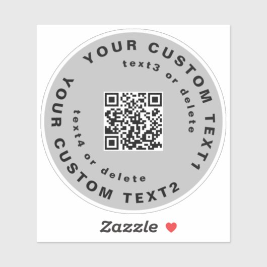 QR-code en tekst op een heldere fles voor vinylzak Sticker (Vel)