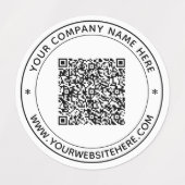 QR-code en tekst op persoonlijke bedrijfslabels Labels (Design 2)