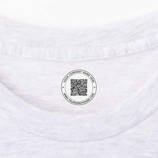 QR-code en tekst op persoonlijke bedrijfslabels Labels (Aangebracht)