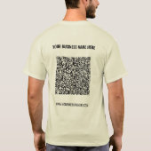 QR-code en tekst op uw bedrijfspromotie T-shirt (Achterkant)