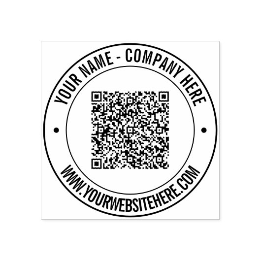 QR-code en tekst Zakelijke ronde rubberen stempel (Afrduk)