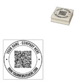 QR Code en Tekst Zakelijke Ronde Rubberzegel Rubberstempel (Gestempeld)