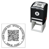 QR-code en tekstronde zelfinktstempel voorbeeld Zelfinktende Stempel (In situ)