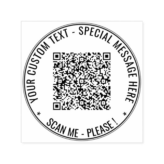 QR-code en tekstronde zelfinktstempel voorbeeld Zelfinktende Stempel (Design)