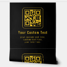 QR-code en tekstsjabloon bewerkbaar | Zwart & Goud