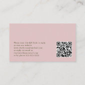 QR-code en trouwwebsite Blush Pink RSVP Informatiekaartje (Achterkant)