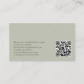 QR-code en trouwwebsite Sage Green Blush Peony Informatiekaartje (Achterkant)