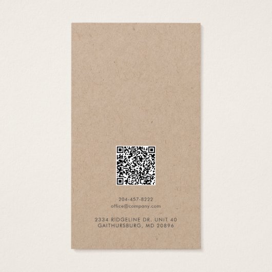 QR-code en zakelijke Logo die Display Kaart afgeef (Achterkant)