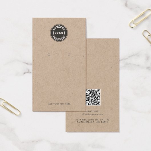 QR-code en zakelijke Logo die Display Kaart afgeef (Kantoor)