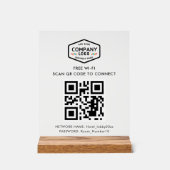 QR-code en zakelijke Logo gratis WiFi Acryl Bord (Voorkant)
