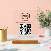QR-code en zakelijke Logo gratis WiFi Acryl Bord (Huwelijk)