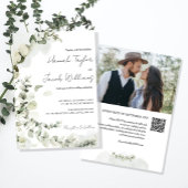 QR code Eucalyptus foto bruiloft Kaart