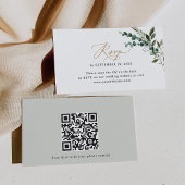 QR-code Eucalyptus Greenery Gold Wedding RSVP Kaar Visitekaartje