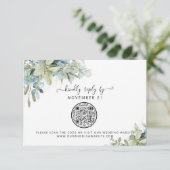 QR-code Eucalyptus Greenery Wedding RSVP (Staand voorkant)