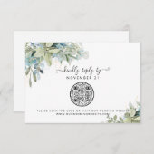 QR-code Eucalyptus Greenery Wedding RSVP (Voorkant / Achterkant)