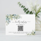 QR-code Eucalyptus Greenery Wedding RSVP (Staand voorkant)