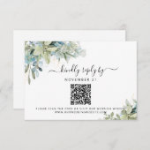 QR-code Eucalyptus Greenery Wedding RSVP (Voorkant / Achterkant)