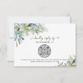QR-code Eucalyptus Greenery Wedding RSVP Kaartje (Voorkant)