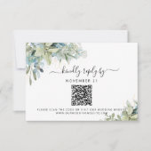 QR-code Eucalyptus Greenery Wedding RSVP Kaartje (Voorkant)