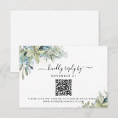 QR-code Eucalyptus Greenery Wedding RSVP Kaartje (Voorkant / Achterkant)