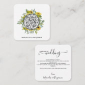 QR-code Eucalyptus Sunflower Weduwuitnodiging Informatiekaartje (Voorkant / Achterkant)