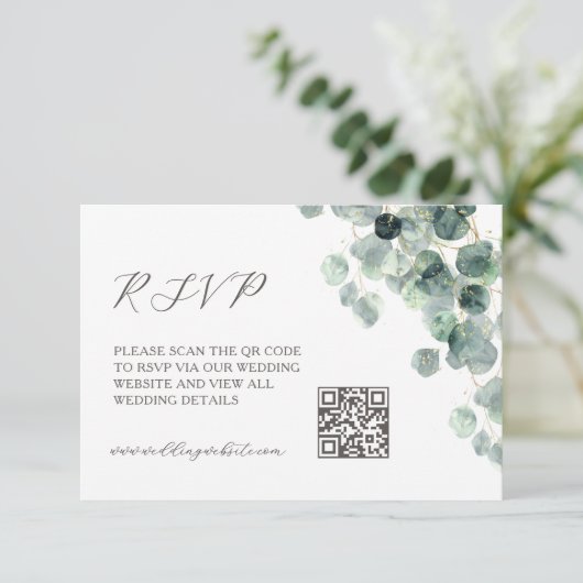 QR-code | Eucalyptusblad Informatiekaartje (Staand voorkant)