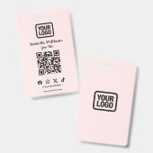 QR-code evenement badge | Digitale Roze Budget ID  (Voor- en achterkant)