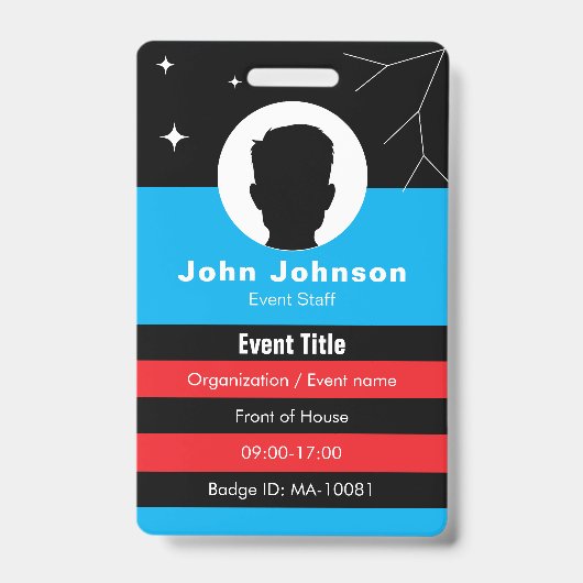 QR-code evenementenbadge • Kleurrijke digitale per Badge (Voorzijde)
