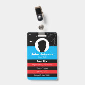 QR-code evenementenbadge • Kleurrijke digitale per Badge (Voorzijde met clip)