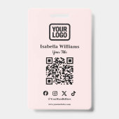 QR Code Event Badge | Digital Pink Budget ID Card (Voorzijde)